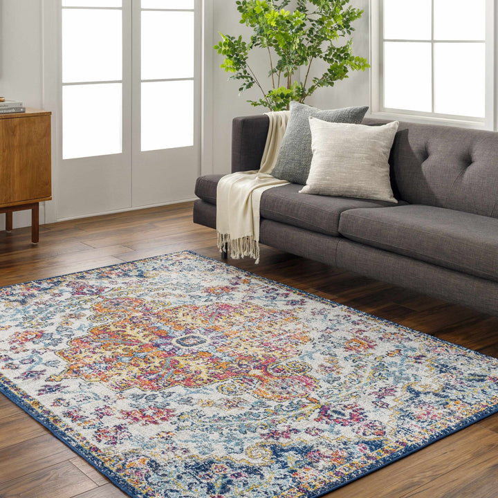 Rust, Ivory and Teal Traditional Medallion Heriz Multi size Turkish Design area Rug - The Rug Decor
