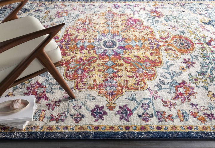 Rust, Ivory and Teal Traditional Medallion Heriz Multi size Turkish Design area Rug - The Rug Decor