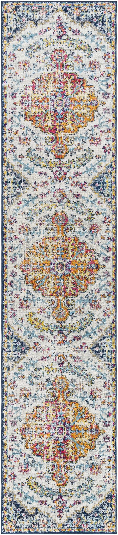 Rust, Ivory and Teal Traditional Medallion Heriz Multi size Turkish Design area Rug - The Rug Decor