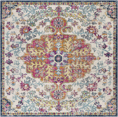 Rust, Ivory and Teal Traditional Medallion Heriz Multi size Turkish Design area Rug - The Rug Decor