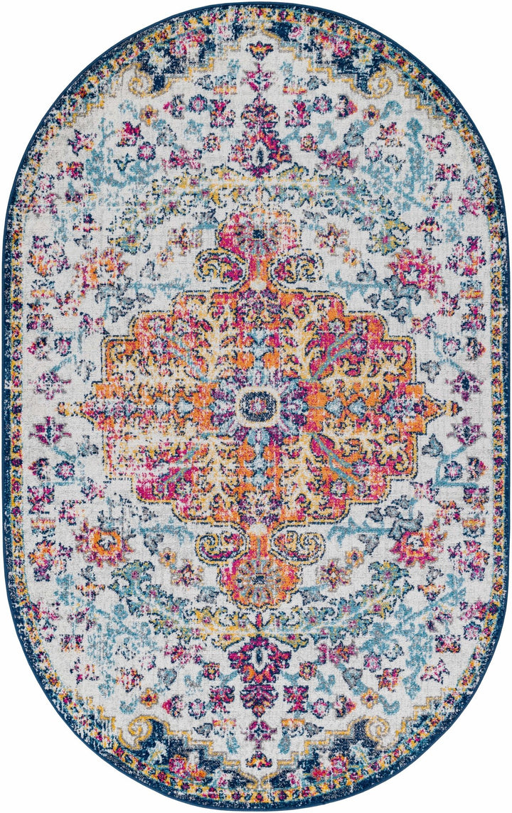 Rust, Ivory and Teal Traditional Medallion Heriz Multi size Turkish Design area Rug - The Rug Decor
