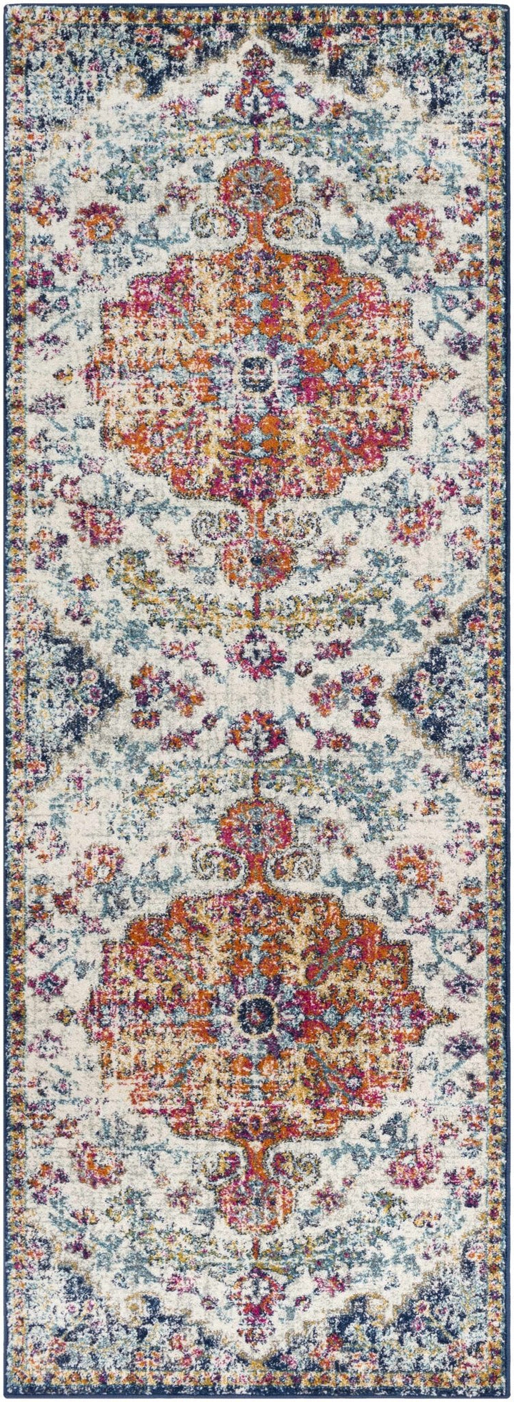 Rust, Ivory and Teal Traditional Medallion Heriz Multi size Turkish Design area Rug - The Rug Decor
