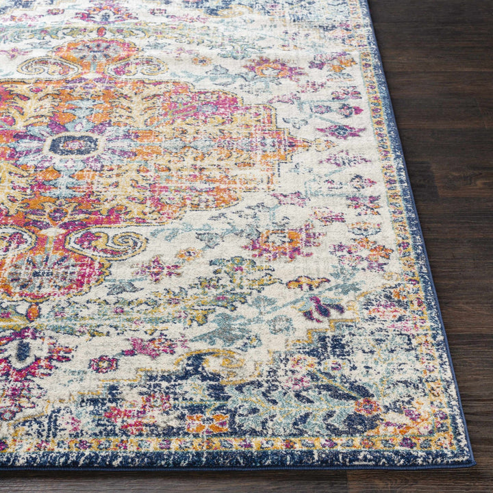 Rust, Ivory and Teal Traditional Medallion Heriz Multi size Turkish Design area Rug - The Rug Decor