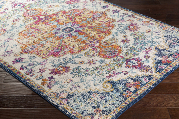 Rust, Ivory and Teal Traditional Medallion Heriz Multi size Turkish Design area Rug - The Rug Decor