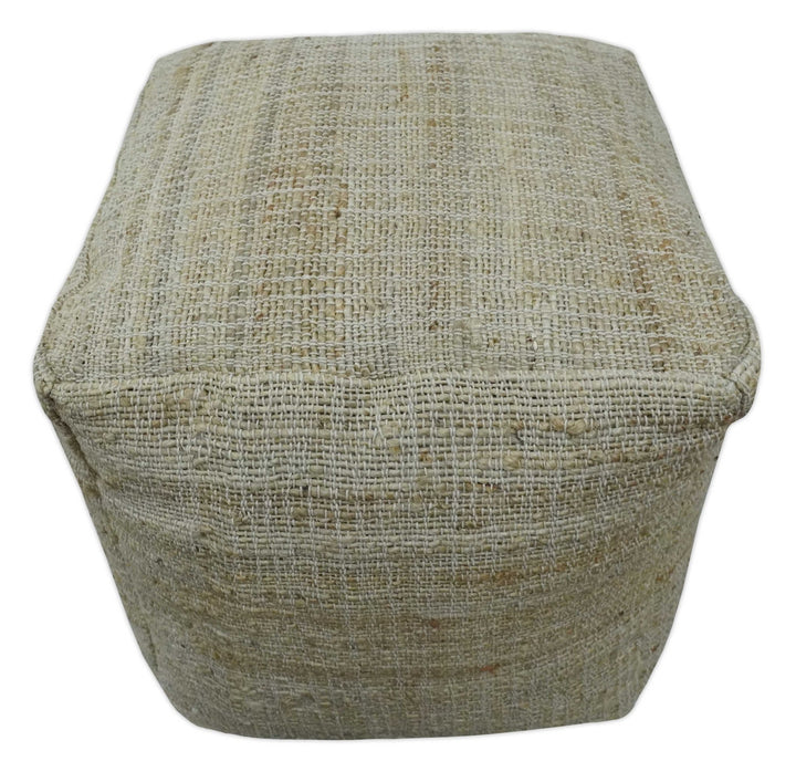 Sand Boho Farmhouse Natural Brown and Beige Jute Pouf Ottoman | TRD130P - The Rug Decor
