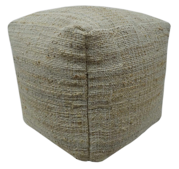Sand Boho Farmhouse Natural Brown and Beige Jute Pouf Ottoman | TRD130P - The Rug Decor