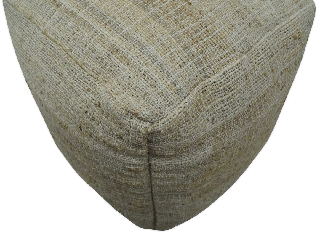 Sand Boho Farmhouse Natural Brown and Beige Jute Pouf Ottoman | TRD130P - The Rug Decor