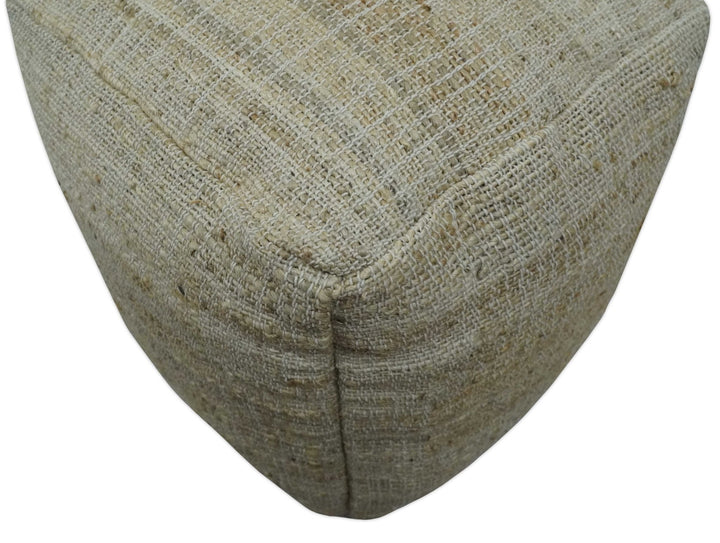 Sand Boho Farmhouse Natural Brown and Beige Jute Pouf Ottoman | TRD130P - The Rug Decor
