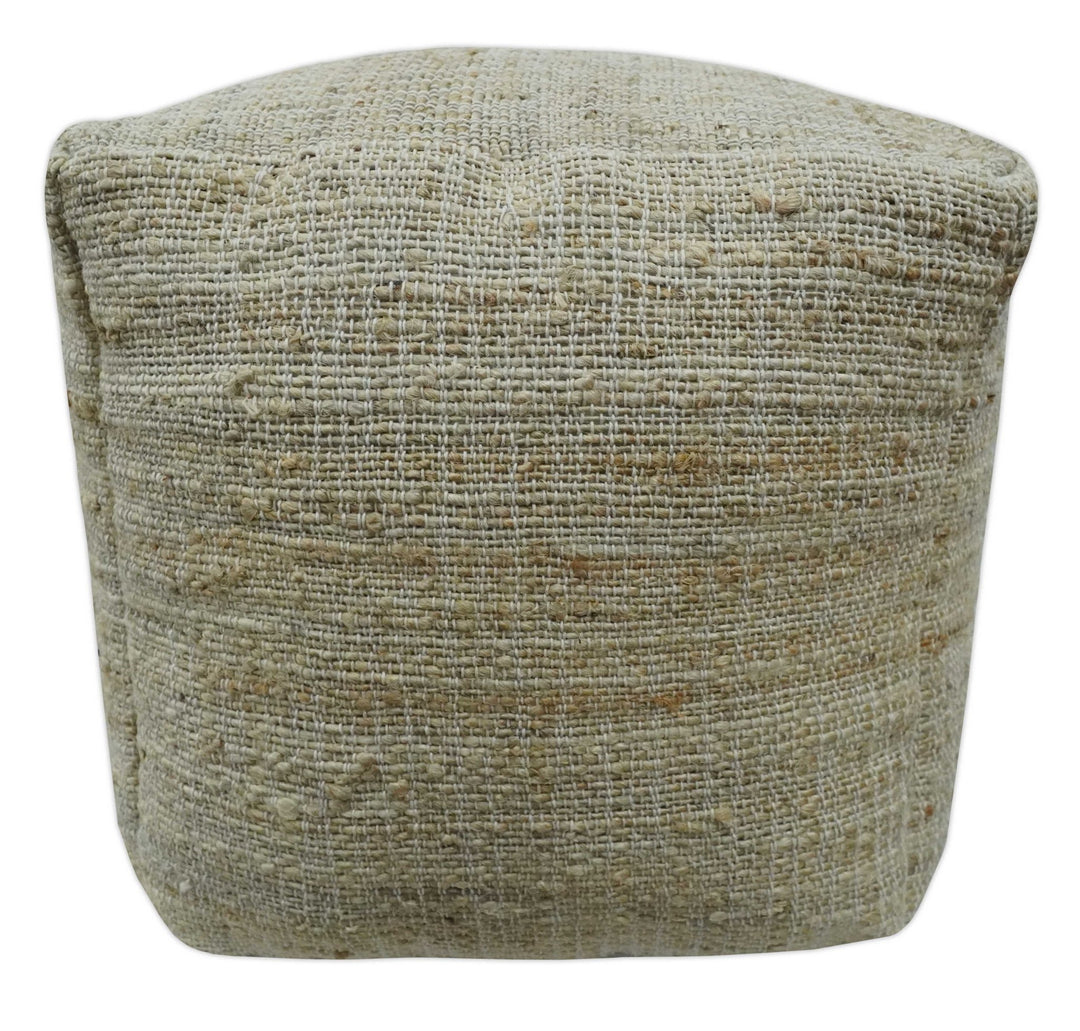 Sand Boho Farmhouse Natural Brown and Beige Jute Pouf Ottoman | TRD130P - The Rug Decor
