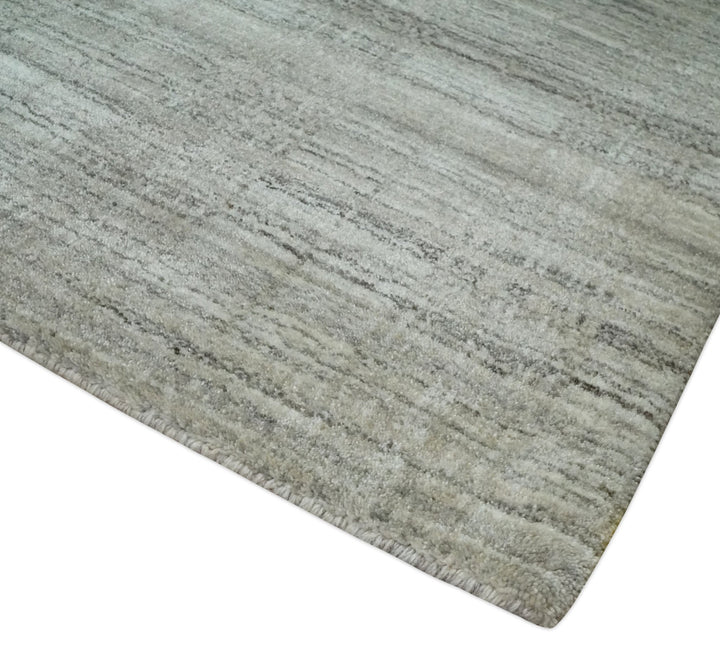 Shaded Beige, Camel and Brown Scandinavian 8x10 Hand Made Blended Wool Flatwoven Area Rug | KE34 - The Rug Decor