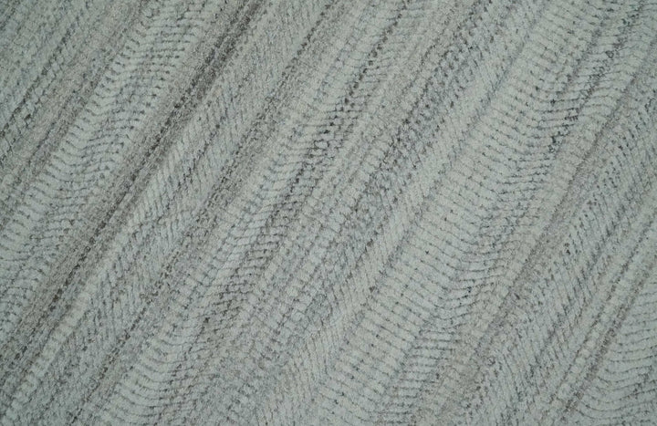 Shaded Beige, Camel and Brown Scandinavian 8x10 Hand Made Blended Wool Flatwoven Area Rug | KE4 - The Rug Decor