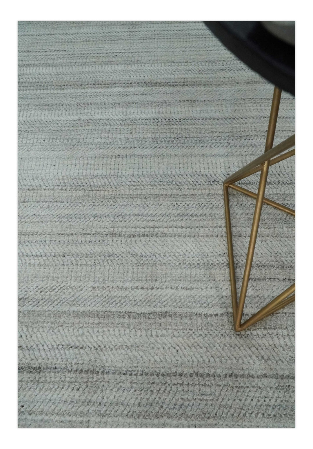 Shaded Beige, Camel and Brown Scandinavian 8x10 Hand Made Blended Wool Flatwoven Area Rug | KE4 - The Rug Decor