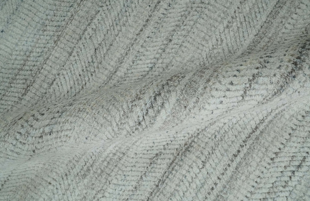 Shaded Beige, Camel and Brown Scandinavian 8x10 Hand Made Blended Wool Flatwoven Area Rug | KE4 - The Rug Decor