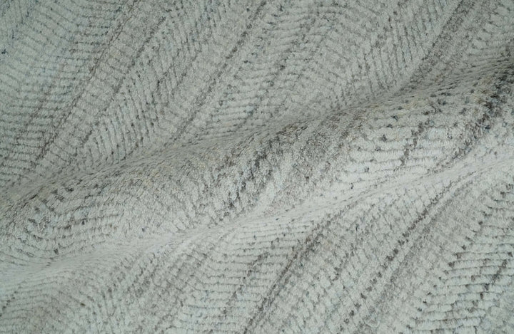 Shaded Beige, Camel and Brown Scandinavian 8x10 Hand Made Blended Wool Flatwoven Area Rug | KE4 - The Rug Decor