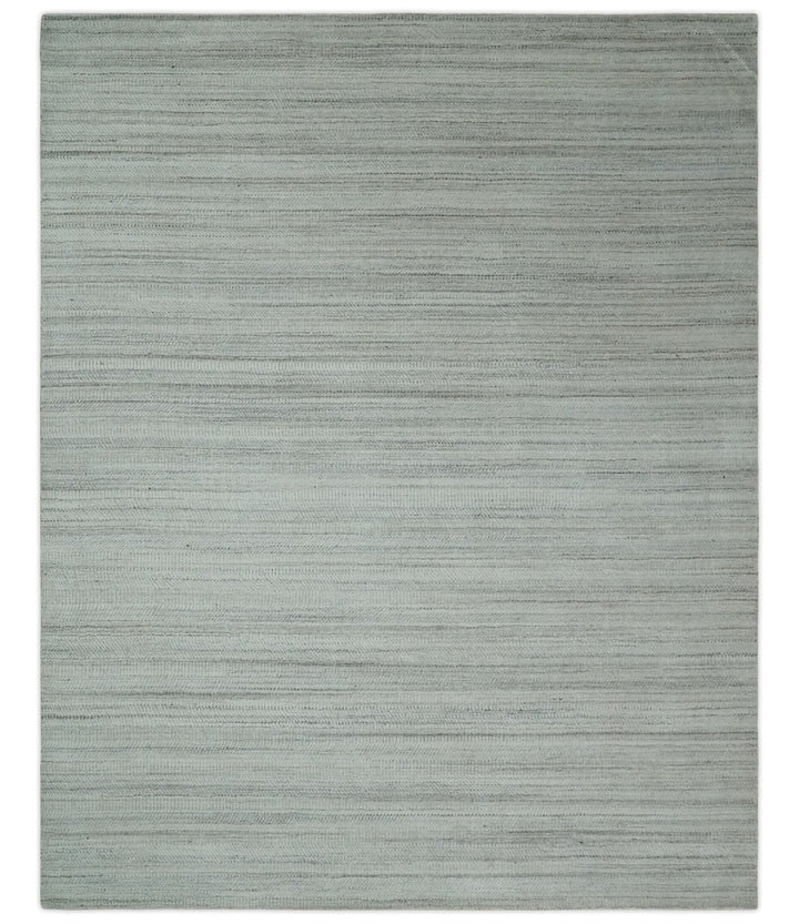 Shaded Beige, Camel and Brown Scandinavian 8x10 Hand Made Blended Wool Flatwoven Area Rug | KE4 - The Rug Decor