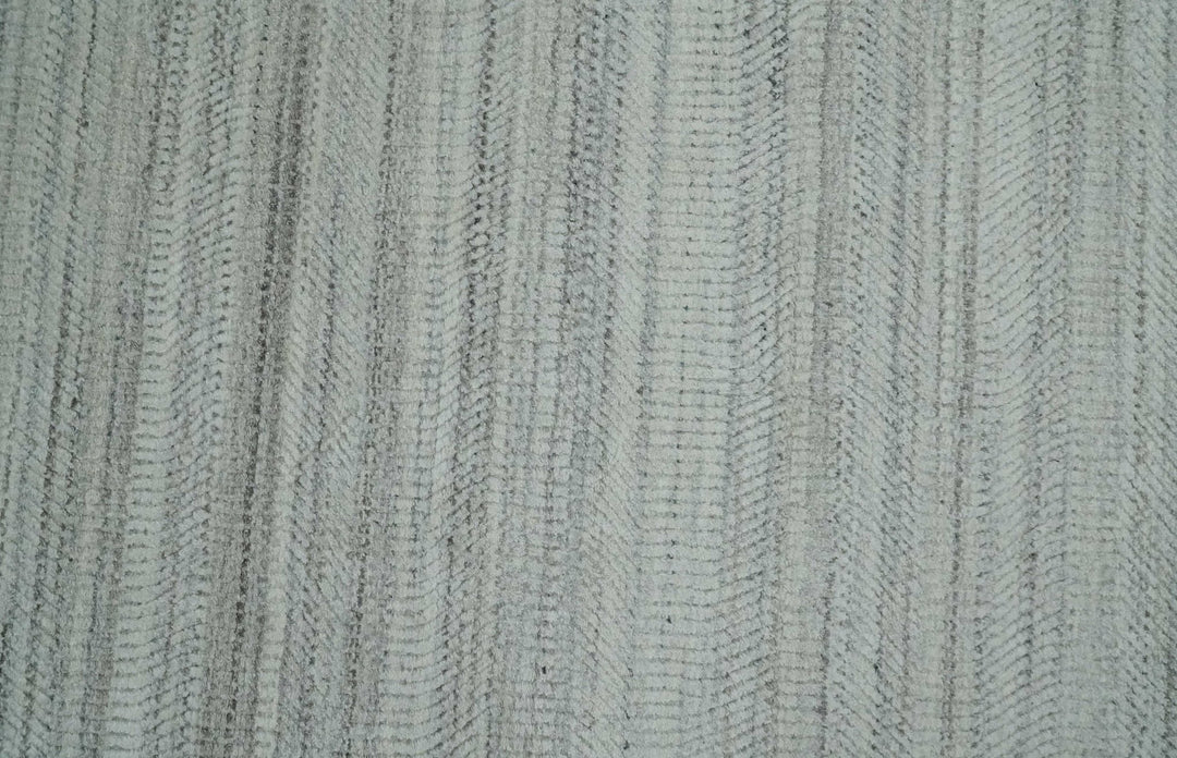 Shaded Beige, Camel and Brown Scandinavian 8x10 Hand Made Blended Wool Flatwoven Area Rug | KE4 - The Rug Decor