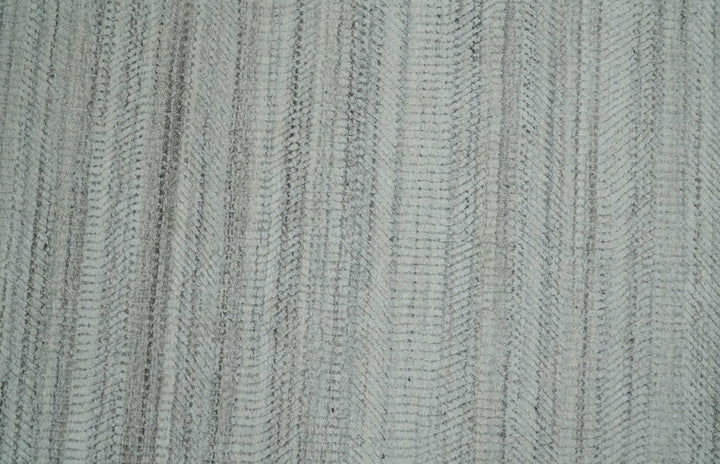 Shaded Beige, Camel and Brown Scandinavian 8x10 Hand Made Blended Wool Flatwoven Area Rug | KE4 - The Rug Decor