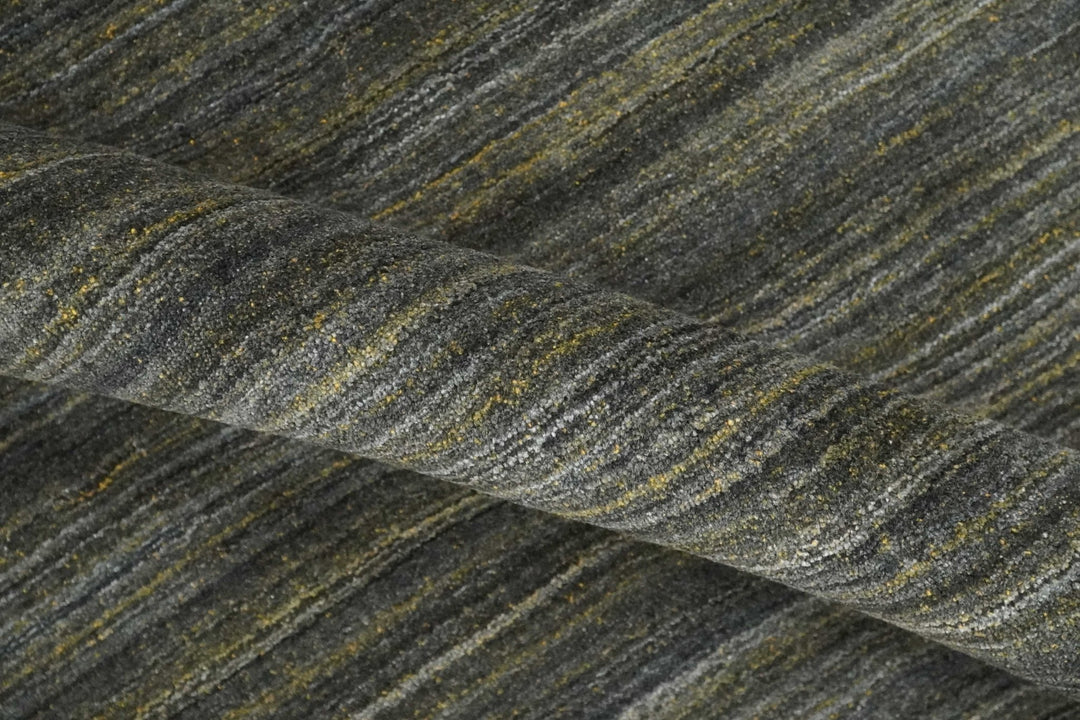 Shaded Olive and Gray Scandinavian 5x7 Blended bamboo Silk Flatwoven Area Rug | HL43 - The Rug Decor