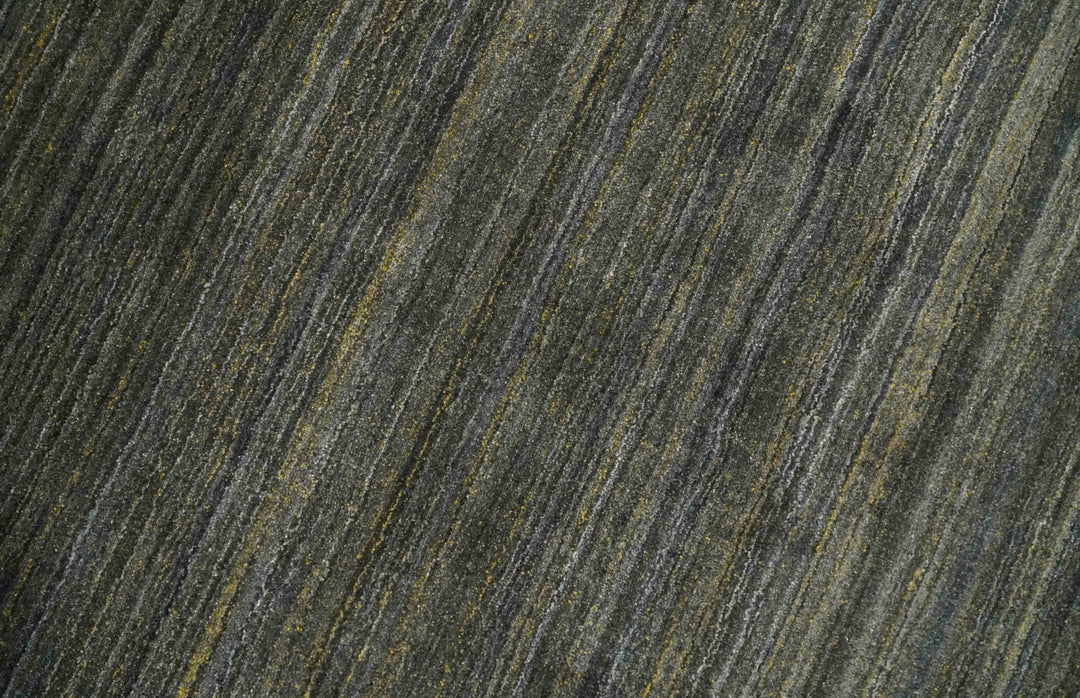 Shaded Olive and Gray Scandinavian 5x7 Blended bamboo Silk Flatwoven Area Rug | HL43 - The Rug Decor