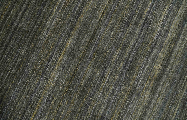 Shaded Olive and Gray Scandinavian 5x7 Blended bamboo Silk Flatwoven Area Rug | HL43 - The Rug Decor