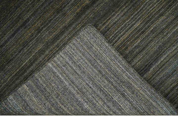 Shaded Olive and Gray Scandinavian 5x7 Blended bamboo Silk Flatwoven Area Rug | HL43 - The Rug Decor