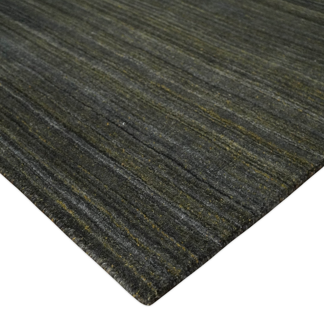 Shaded Olive and Gray Scandinavian 5x7 Blended bamboo Silk Flatwoven Area Rug | HL43 - The Rug Decor