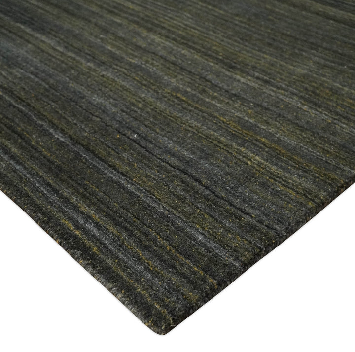 Shaded Olive and Gray Scandinavian 5x7 Blended bamboo Silk Flatwoven Area Rug | HL43 - The Rug Decor