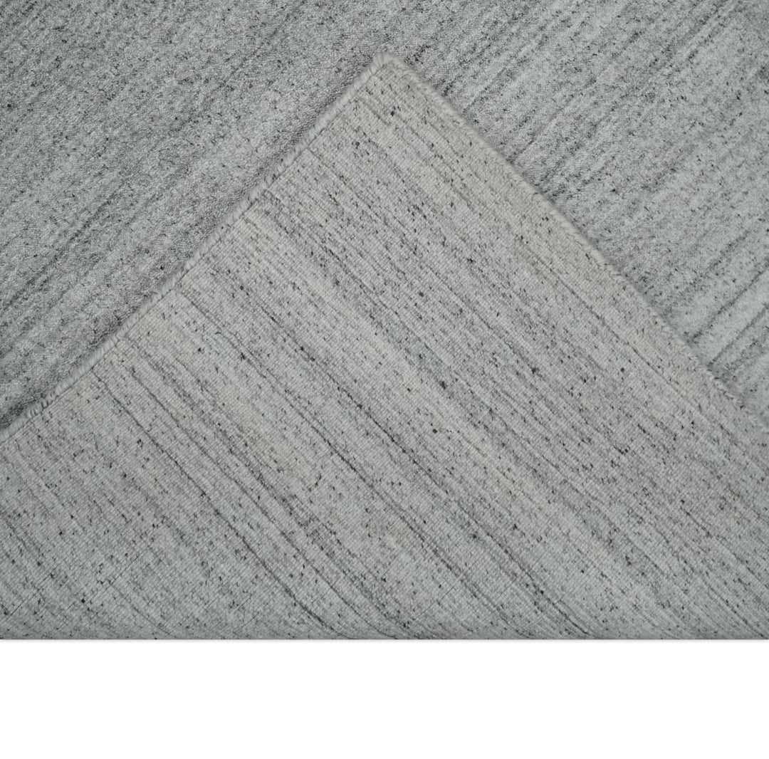 Shaded Silver Gray Scandinavian 5x7 Blended Bamboo Silk Flatwoven Area Rug, Dinning, Kids Rug | HL31 - The Rug Decor