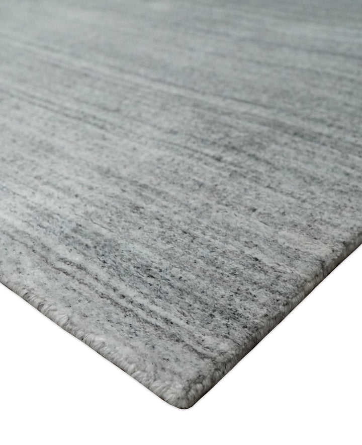 Shaded Silver Gray Scandinavian 5x7 Blended Bamboo Silk Flatwoven Area Rug, Dinning, Kids Rug | HL31 - The Rug Decor