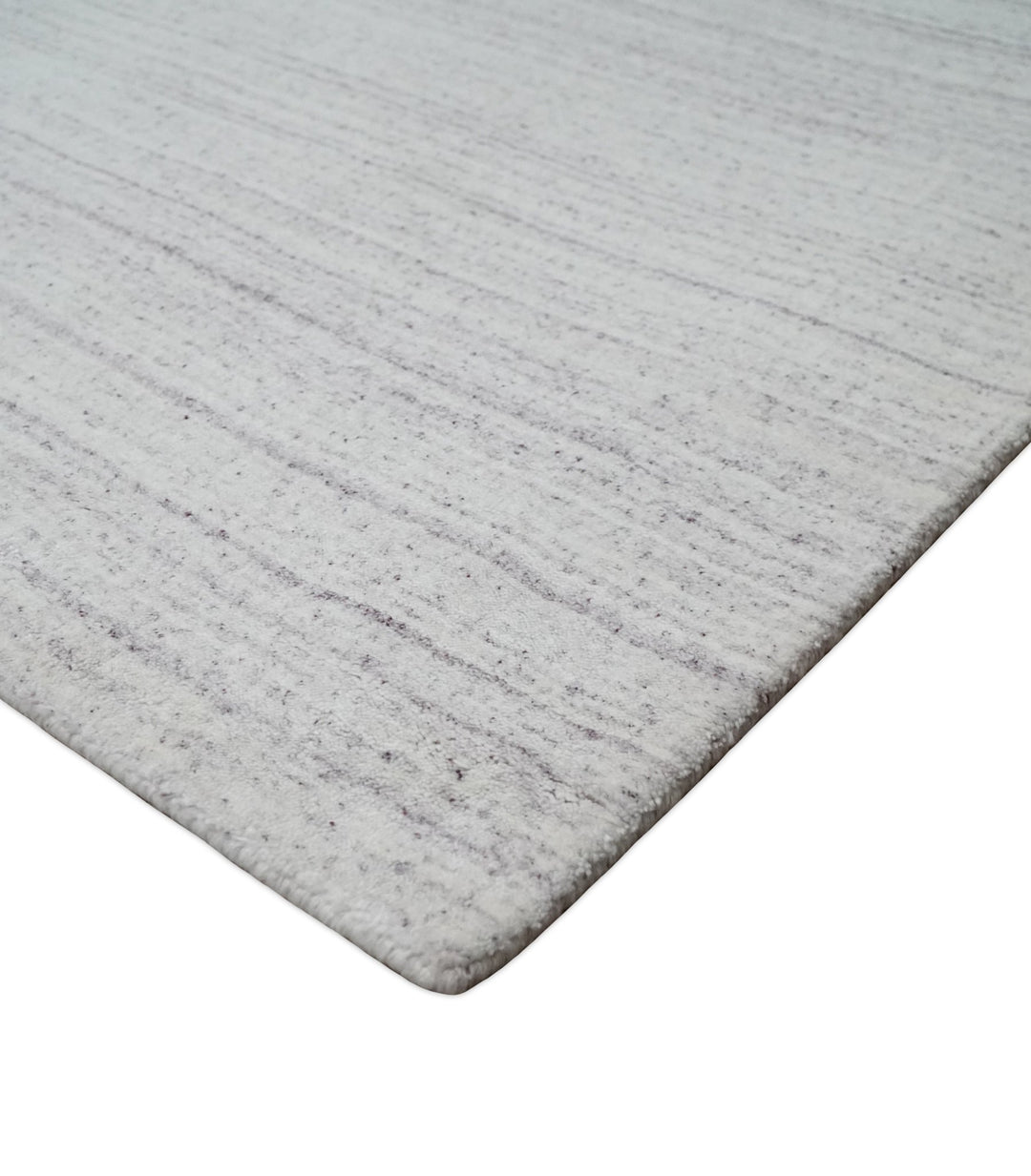 Shaded Solid White and Purple Scandinavian 5x7 Blended Wool Flatwoven Area Rug | HL27 - The Rug Decor