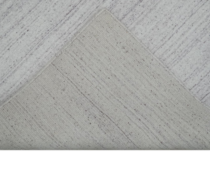 Shaded Solid White and Purple Scandinavian 5x7 Blended Wool Flatwoven Area Rug | HL27 - The Rug Decor