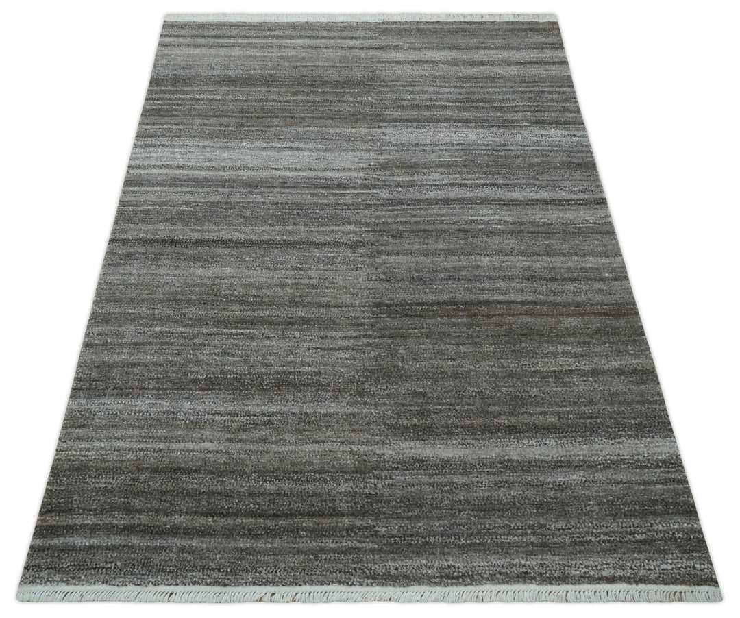 Silver and Charcoal Modern Abstract 5x8 Dari Pet yarn Area Rug - The Rug Decor