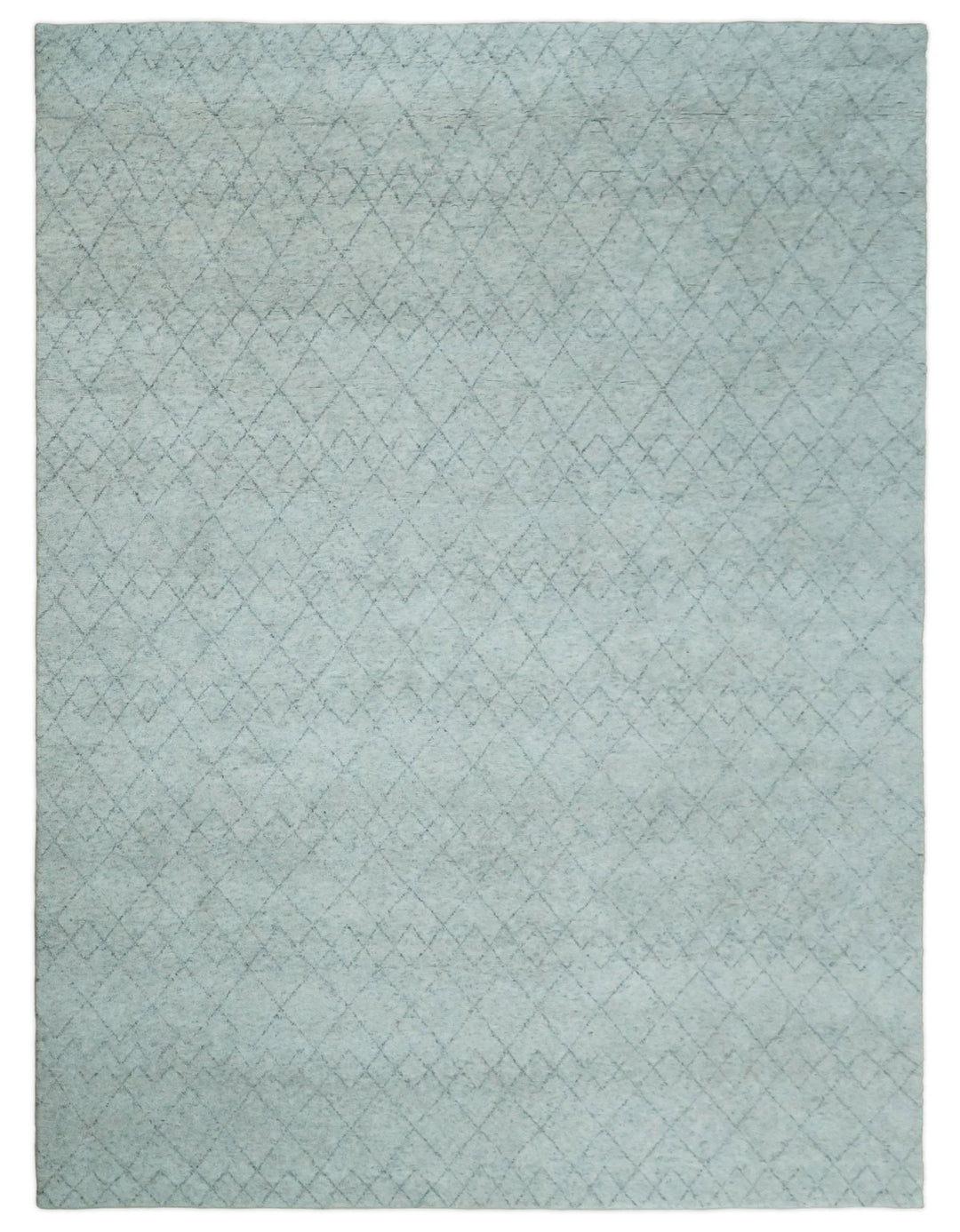 Silver and Gray Hand Woven 9x12 Trellis Moroccan Rug Made with Fine Wool | TRDCP101912 - The Rug Decor