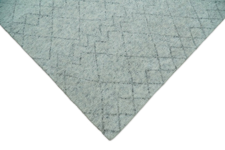 Silver and Gray Hand Woven 9x12 Trellis Moroccan Rug Made with Fine Wool | TRDCP101912 - The Rug Decor