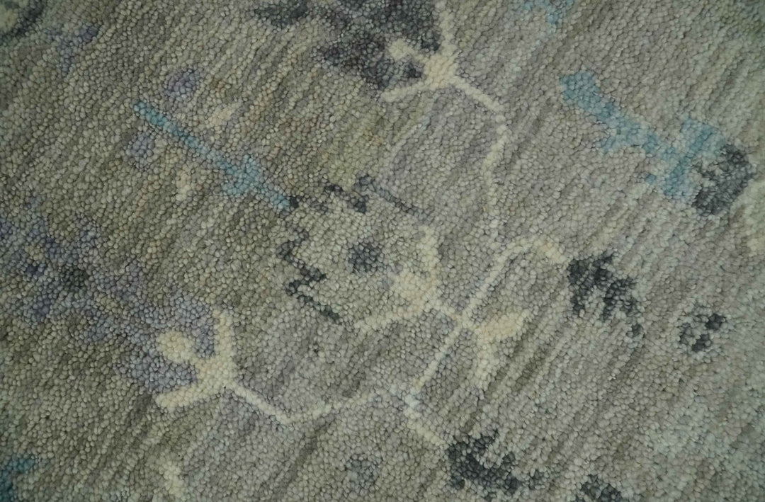 Silver and Olive 8x10 Antique Hand Knotted Turkish Design Area Rug - The Rug Decor