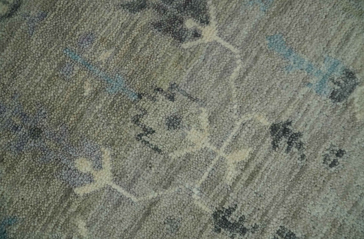 Silver and Olive 8x10 Antique Hand Knotted Turkish Design Area Rug - The Rug Decor