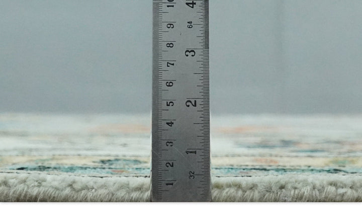 Silver, Ivory and Beige vibrant Colorful Hand knotted Multi Size Traditional Oushak wool Rug - The Rug Decor