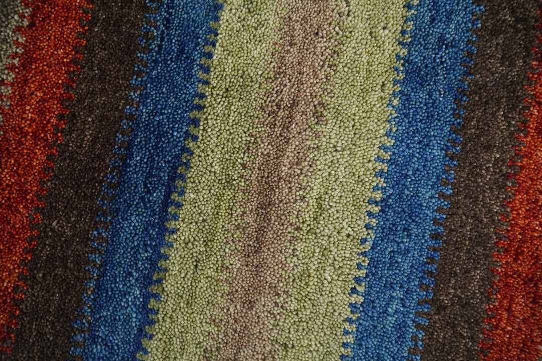 Small 1.5x2 Red, Blue and Green Wool Hand Knotted traditional Persian Vintage Antique Southwestern Gabbeh Rug| TRDCP307152 - The Rug Decor