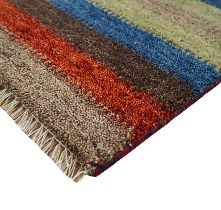 Small 1.5x2 Red, Blue and Green Wool Hand Knotted traditional Persian Vintage Antique Southwestern Gabbeh Rug| TRDCP307152 - The Rug Decor