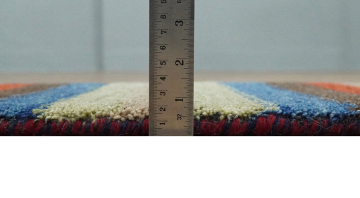 Small 1.5x2 Red, Blue and Green Wool Hand Knotted traditional Persian Vintage Antique Southwestern Gabbeh Rug| TRDCP307152 - The Rug Decor