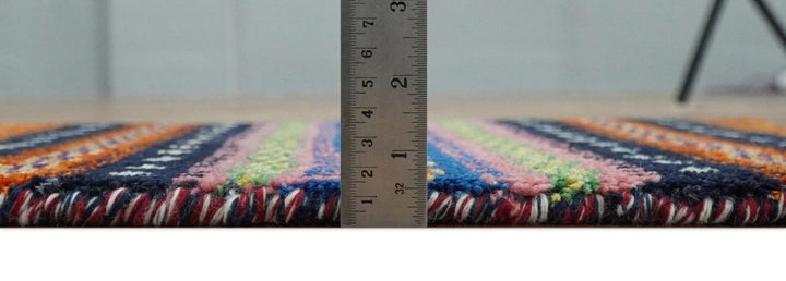 Small 1.5x2 Rust and Blue Wool Hand Knotted traditional Persian Vintage Antique Scandinavian Gabbeh Rug| TRDCP315152 - The Rug Decor