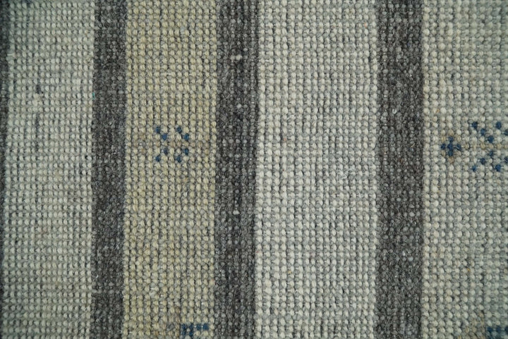 Small 1.5x2 White and Gray Wool Hand Knotted traditional Vintage Antique Southwestern Tribal Gabbeh | TRDCP357152 - The Rug Decor