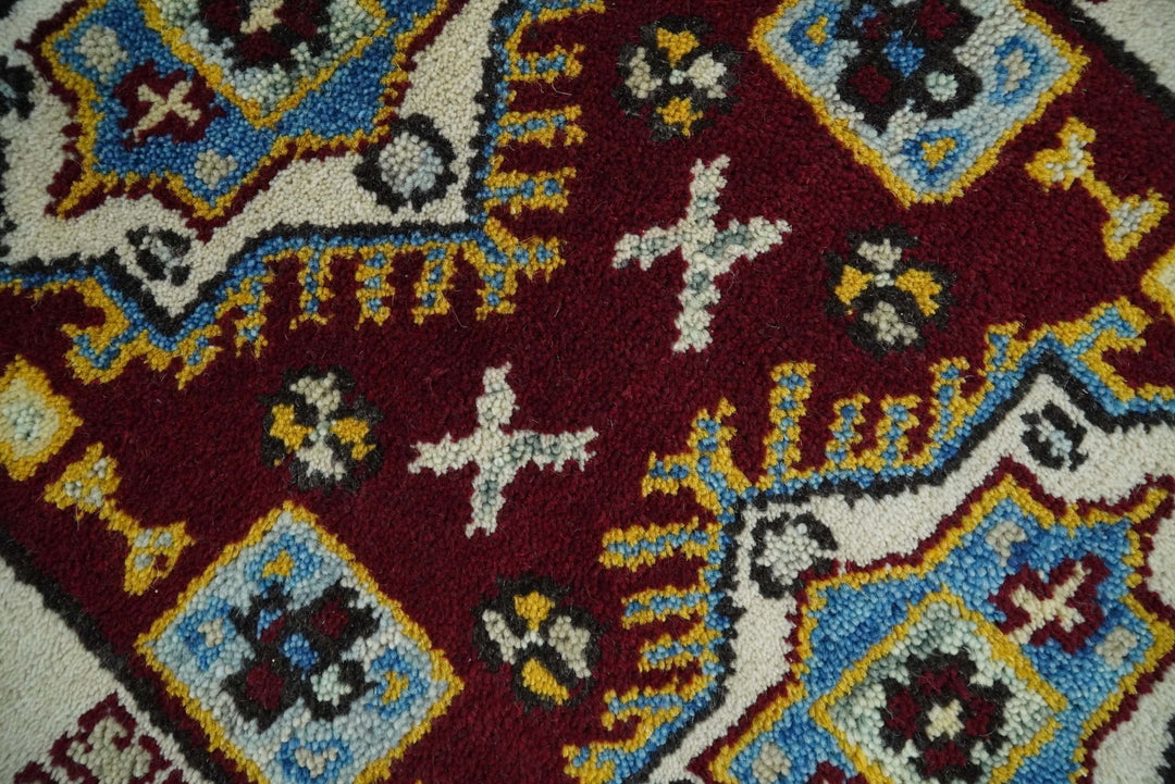 Small 2x3 Red and Beige Wool Hand Knotted traditional Persian Vintage Antique Southwestern Kazak | TRDCP20223 - The Rug Decor