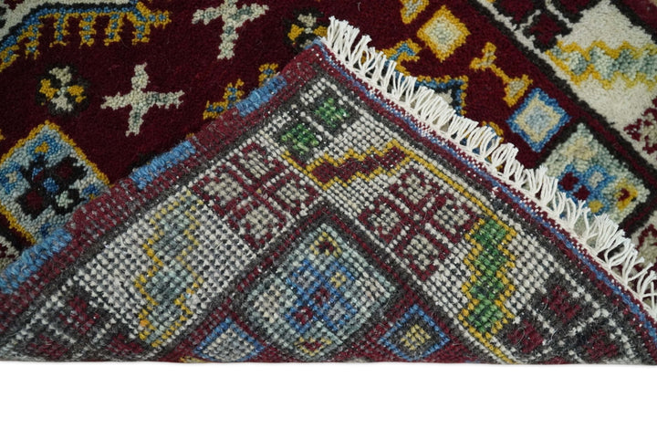 Small 2x3 Red and Beige Wool Hand Knotted traditional Persian Vintage Antique Southwestern Kazak | TRDCP20223 - The Rug Decor