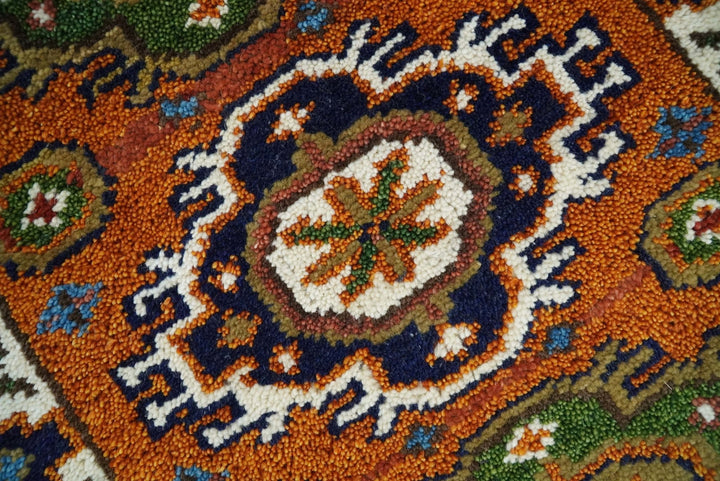 Small 2x3 Red and Ivory Wool Hand Knotted traditional Persian Vintage Antique Southwestern Kazak | TRDCP18323 - The Rug Decor