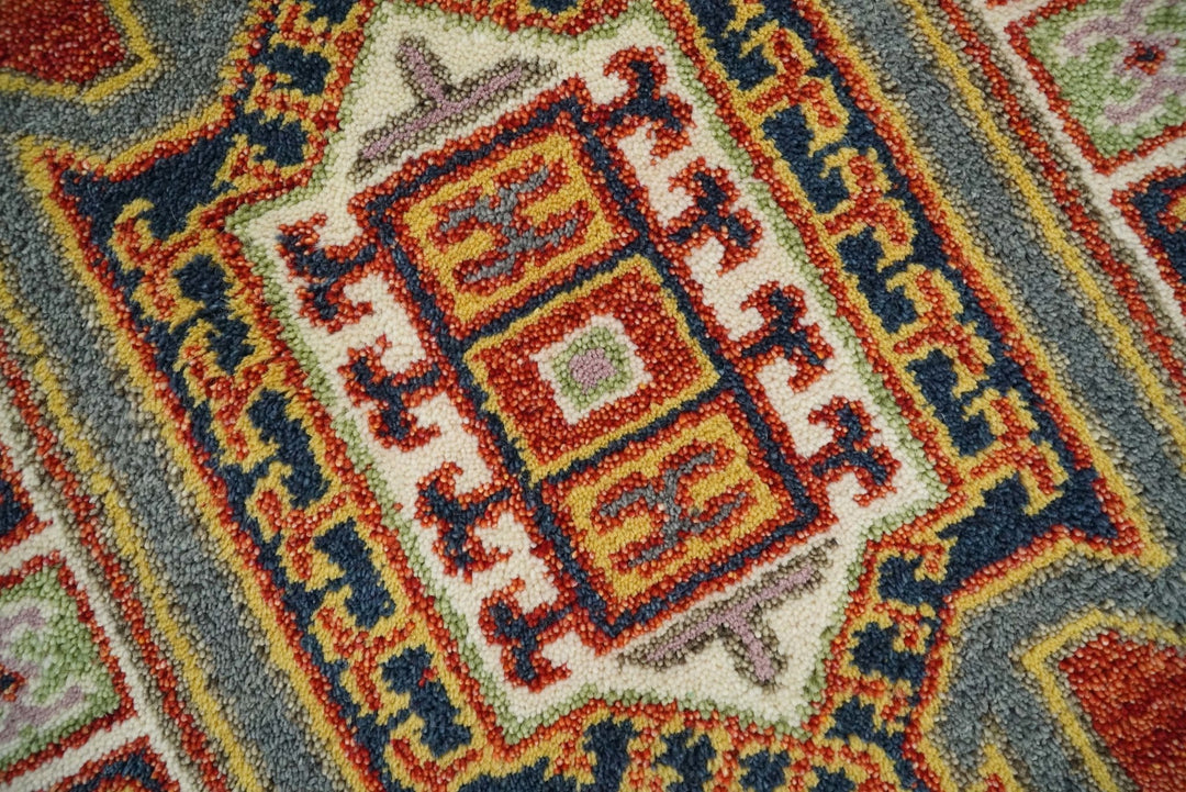 Small 2x3 Red and Ivory Wool Hand Knotted traditional Persian Vintage Antique Southwestern Kazak | TRDCP18923 - The Rug Decor