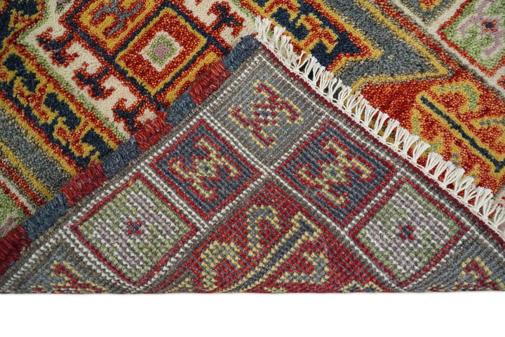 Small 2x3 Red and Ivory Wool Hand Knotted traditional Persian Vintage Antique Southwestern Kazak | TRDCP18923 - The Rug Decor