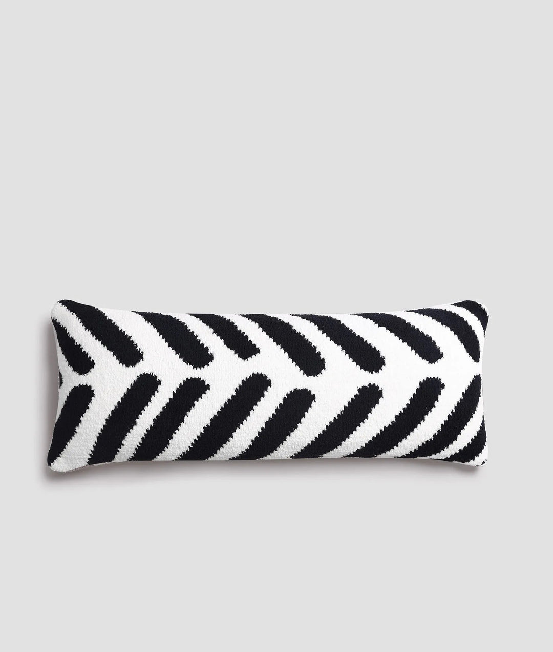 Soft And Comfy Black and White Chevron Tulum Lumbar Pillow - The Rug Decor