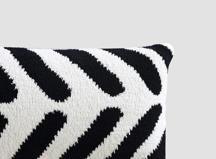 Soft And Comfy Black and White Chevron Tulum Lumbar Pillow - The Rug Decor