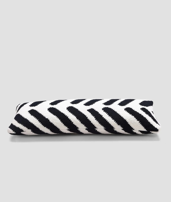 Soft And Comfy Black and White Chevron Tulum Lumbar Pillow - The Rug Decor